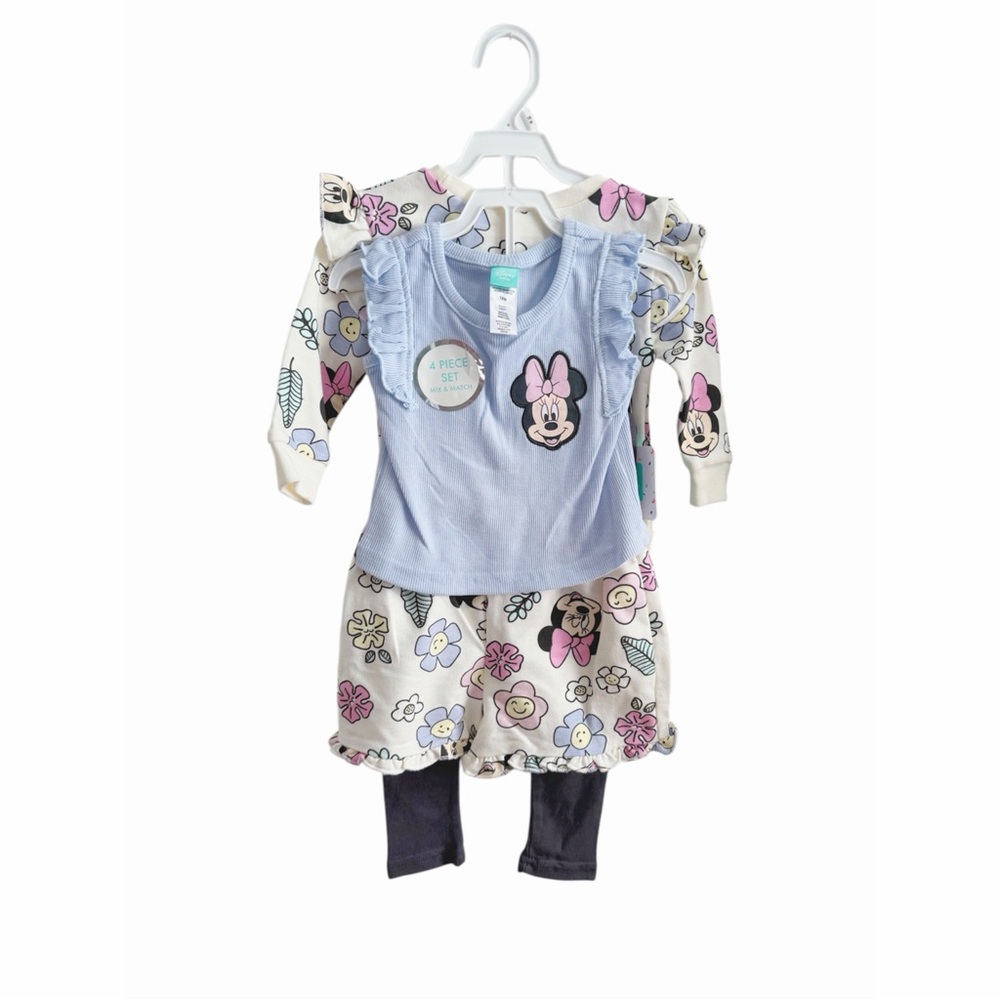 Disney Minnie Mouse Floral Baby Set in Blue and Cream